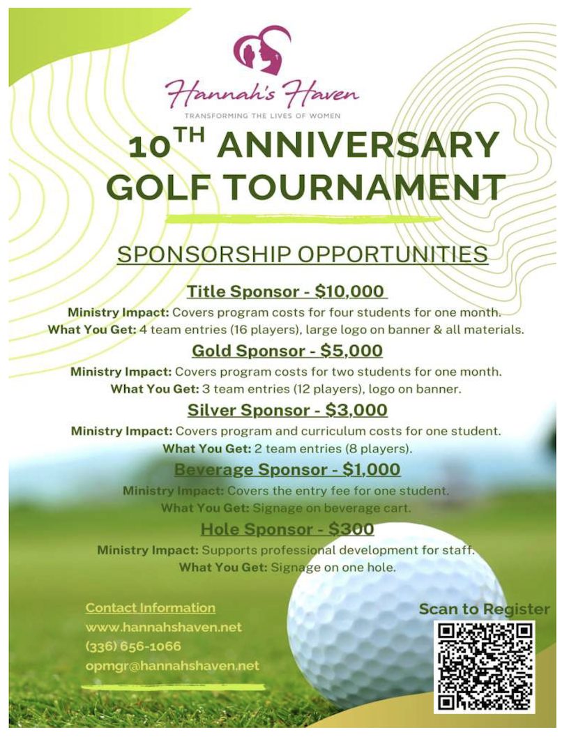10th Anniversary Golf Tournament sponsorship opportunities